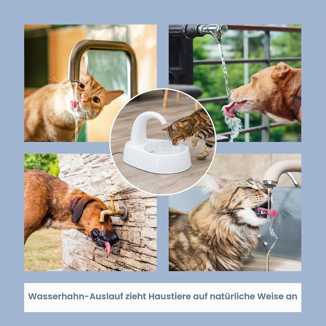 Trixie Strahlbrunnen, gebogen, weiss, 2,5 l/25 × 24,5 × 35 cm
