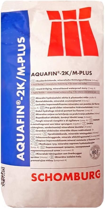 SCHOMBURG Aquafin 2K/M-PLUS Flexible Dichtungsschlämme Abdichtung 35 KG Grau A+B
