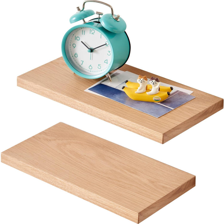 Gieanoo Schweberegal Holz, Wandregal Eiche 30cm 2er Set kleines Regalbrett Eiche Wandboard Gewürzreg