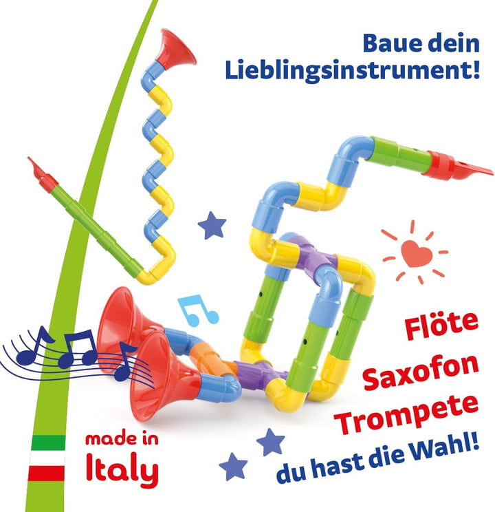 Quercetti Super Saxoflute Musikinstrumente Spielzeug ab 3 Jahre Baby Spielzeug Montessori Konstrukti