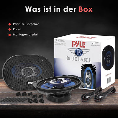 PYLE AUDIO INC Pyle B00026BMBI 3-Weg Lautsprecher (Paar, 240 Watt), Blau