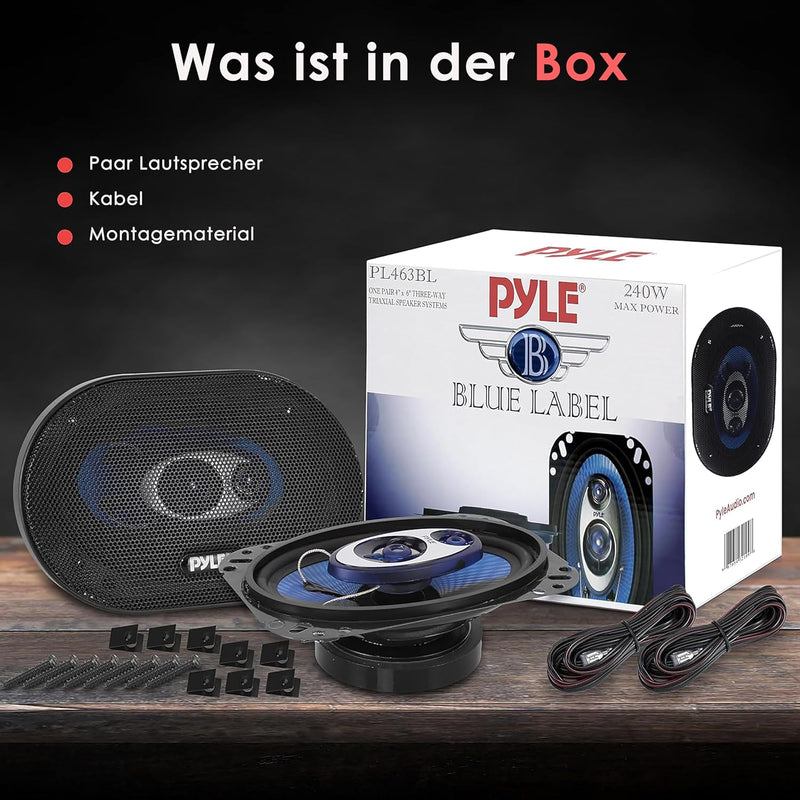 PYLE AUDIO INC Pyle B00026BMBI 3-Weg Lautsprecher (Paar, 240 Watt), Blau