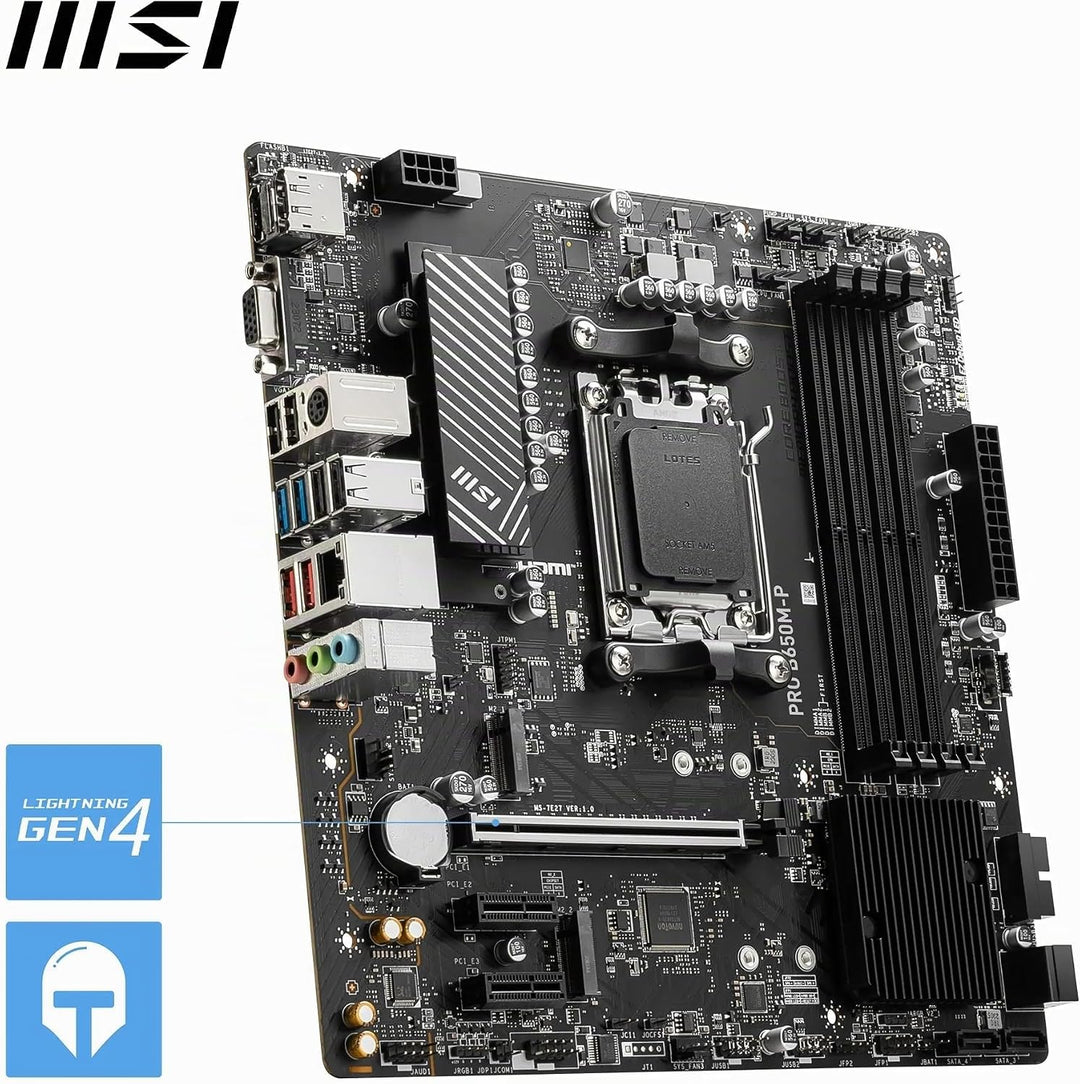 MSI PRO B650M-P Motherboard, Micro-ATX - Unterstützt AMD Ryzen 7000 Series Prozessoren, AM5 - DDR5 M