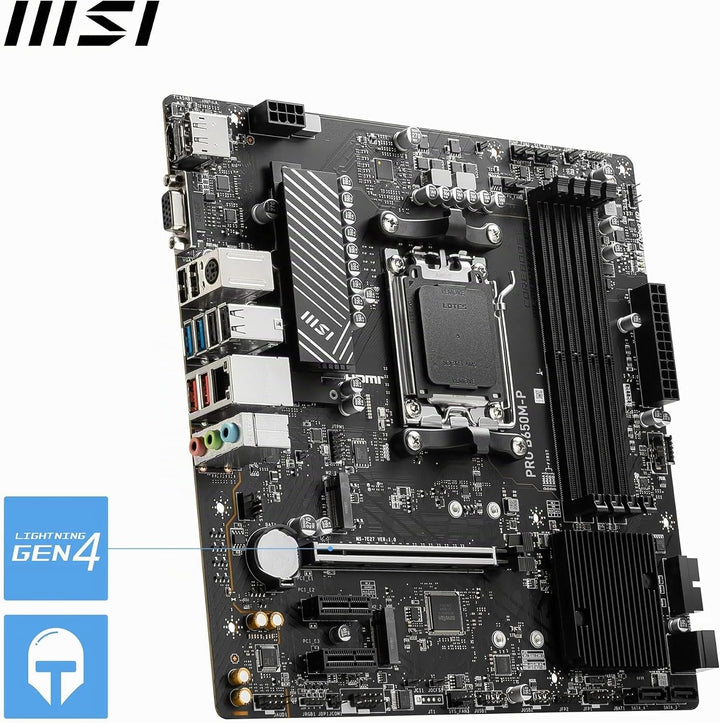 MSI PRO B650M-P Motherboard, Micro-ATX - Unterstützt AMD Ryzen 7000 Series Prozessoren, AM5 - DDR5 M