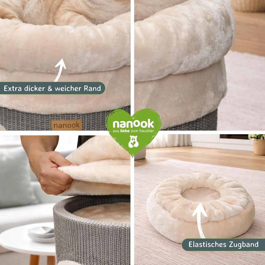 nanook Katzenbett Liegemulde Katzenliege Schlafplatz als Kratztonnen Erweiterung Zubehör beige, beig