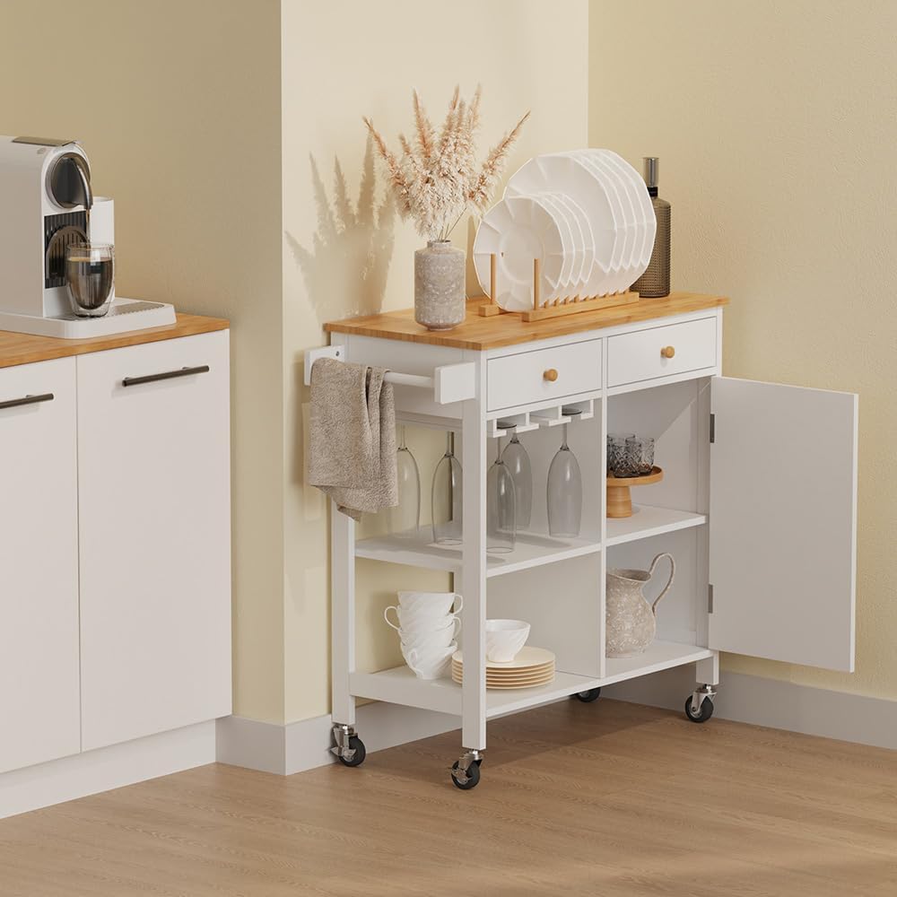 Vicco Küchenwagen Trayz, Weiss, 89 x 87 cm mit Rollen