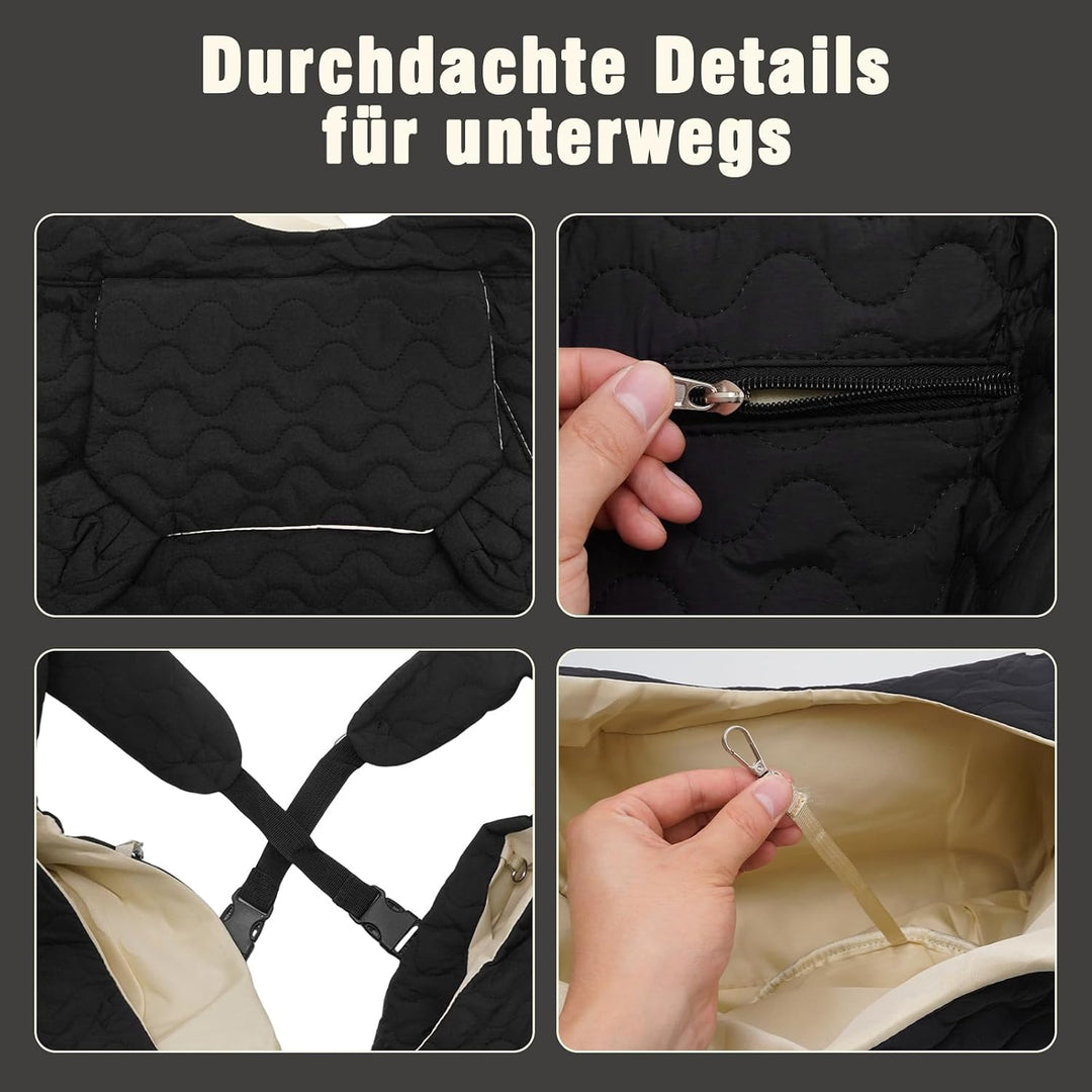 Wärme Haustiertrage für kleine Hunde und Katzen, fleecegefütterte Winter-Hundetasche mit verstellbar