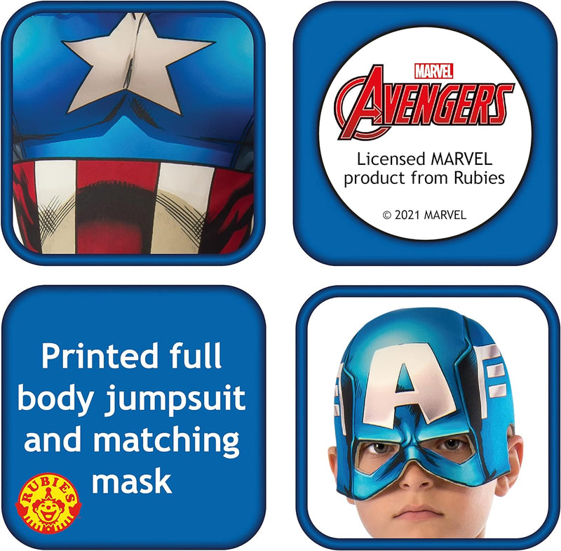 Avengers – Capitan America Kostüm, Mehrfarbig, M (Rubie &