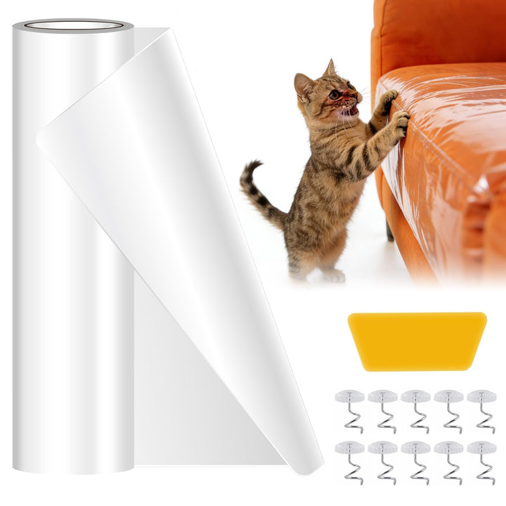 Katze Kratzschutz Tape,5m x 30cm Kratzschutz Sofa Katze,Selbstklebend Kratzfolie Katzen Transparent
