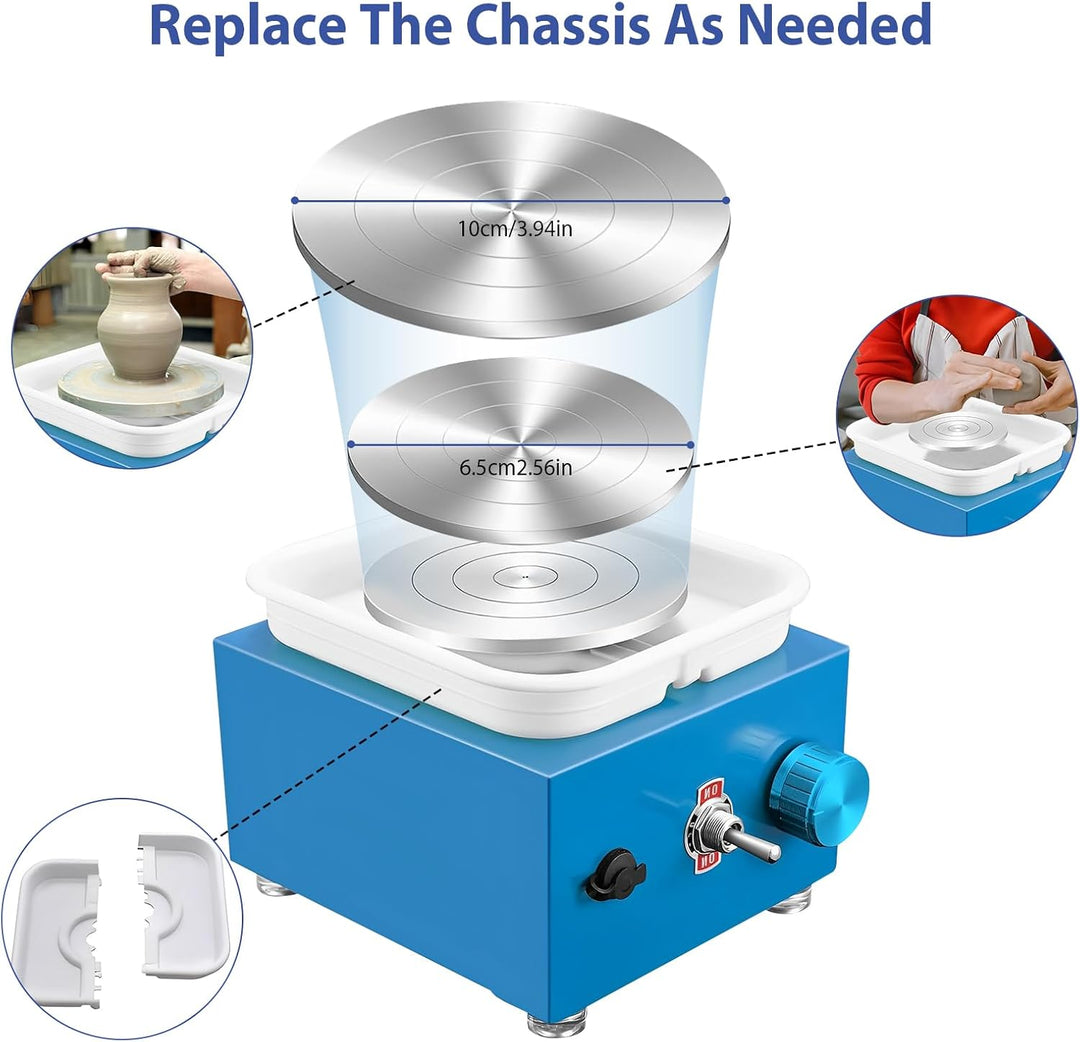 Töpferset Für Kinder Drehteller Elektrisch, 2000 U/Min Kinder Töpferscheibe Elektrisch Drehscheibe T