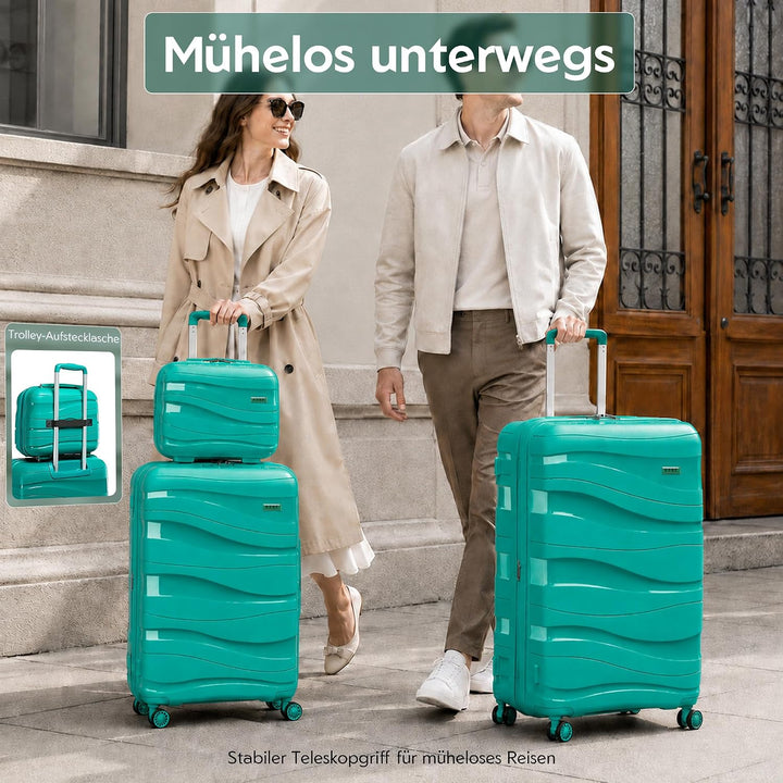 KONO Hartschalenkoffer Gross Leicht Koffer Trolley Reisekoffer mit 4 Rollen und TSA Schloss, 76x50x3