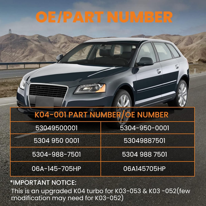 maXpeedingrods Turbo Turbolader Abgasturbolader für A3 A4 TT Bora Sport Golf GTI 1.8L K04 K04-001