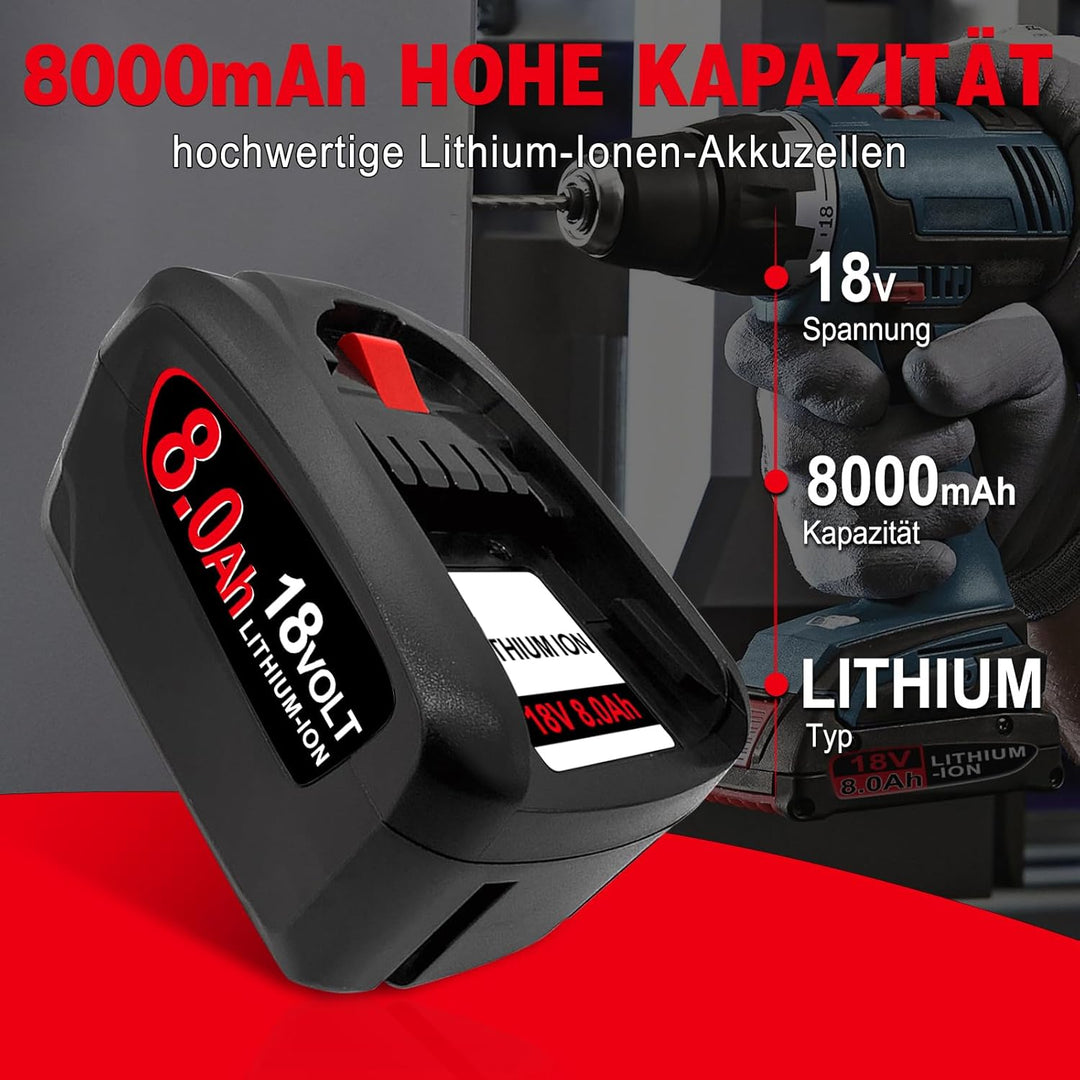 Ersatz für Bosch akku 18V Kompatibel mit Bosch 18V Akku Werkzeuge Home and Garden System, Kompatibel