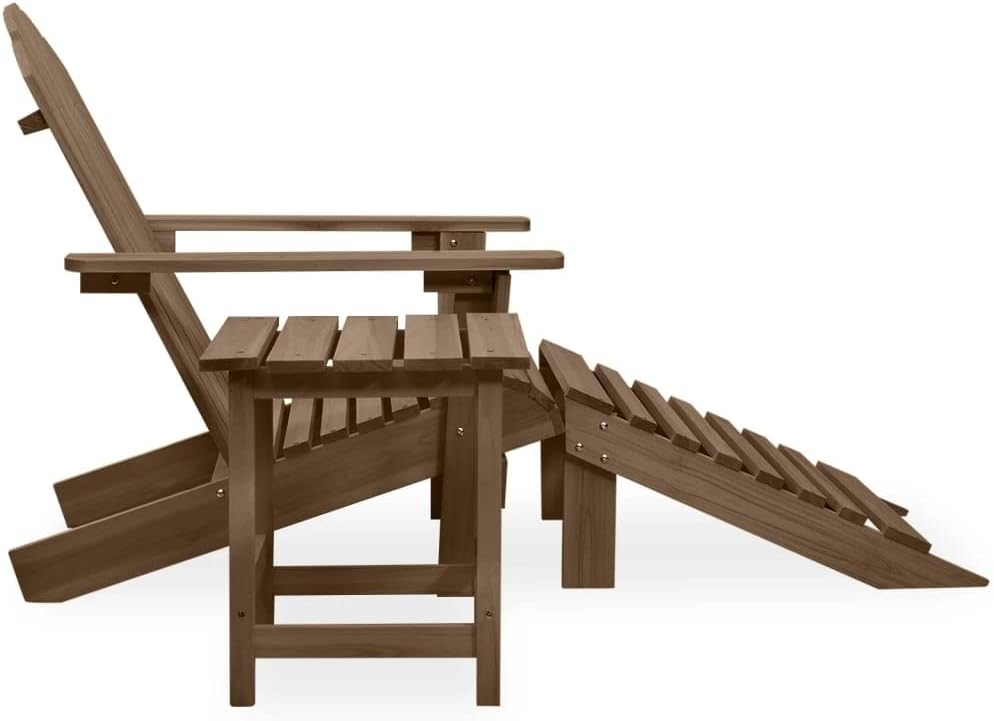 vidaXL Tannenholz Massiv Adirondack Gartenstuhl mit Fussstütze Tisch Deckchair Liegestuhl Gartenmöbe