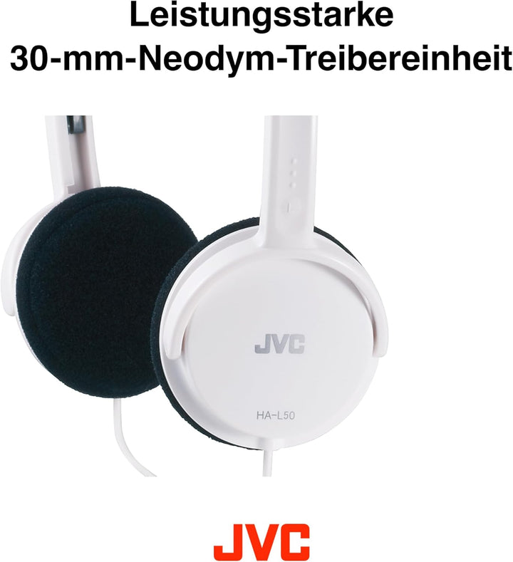 JVC HA-L50-B-E extraleichter On-Ear Kopfhörer, faltbar (Schwarz) one size Offen, one size Offen