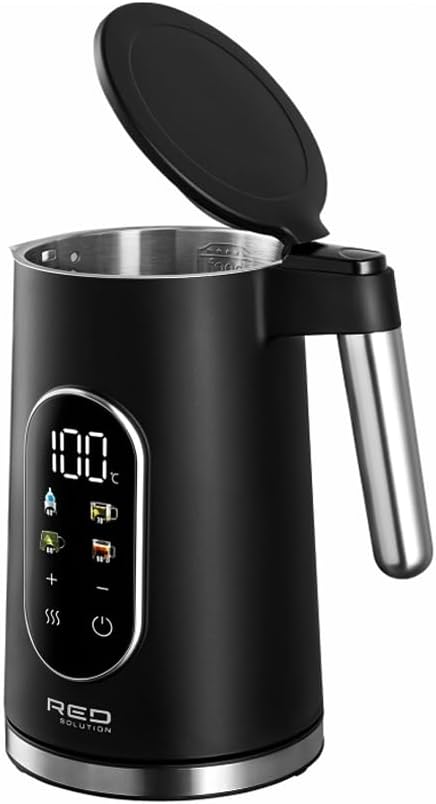 Edelstahl Wasserkocher 1,7L mit Temperatureinstellung (40-100°C) | 2000W Teekocher RED Colorsense A1