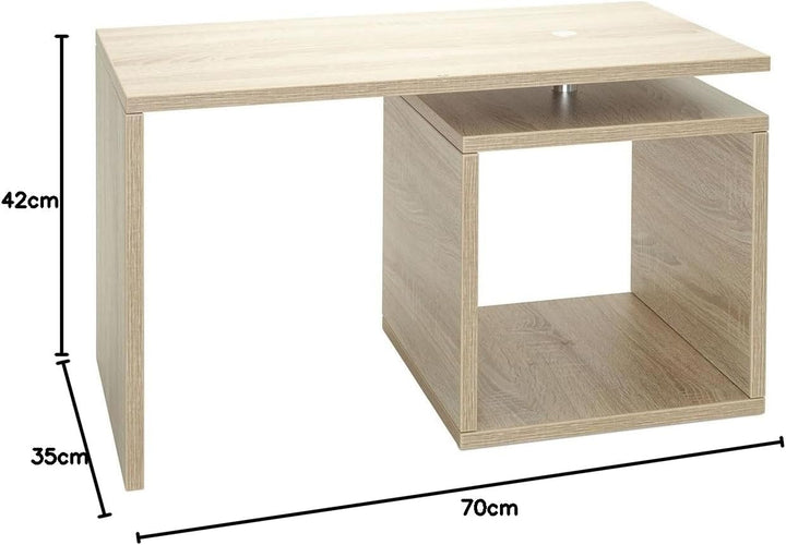 levandeo Couchtisch Lino 360° drehbare Tischplatte 70x35x42 in Sonoma Eiche - Deutsche Herstellung u