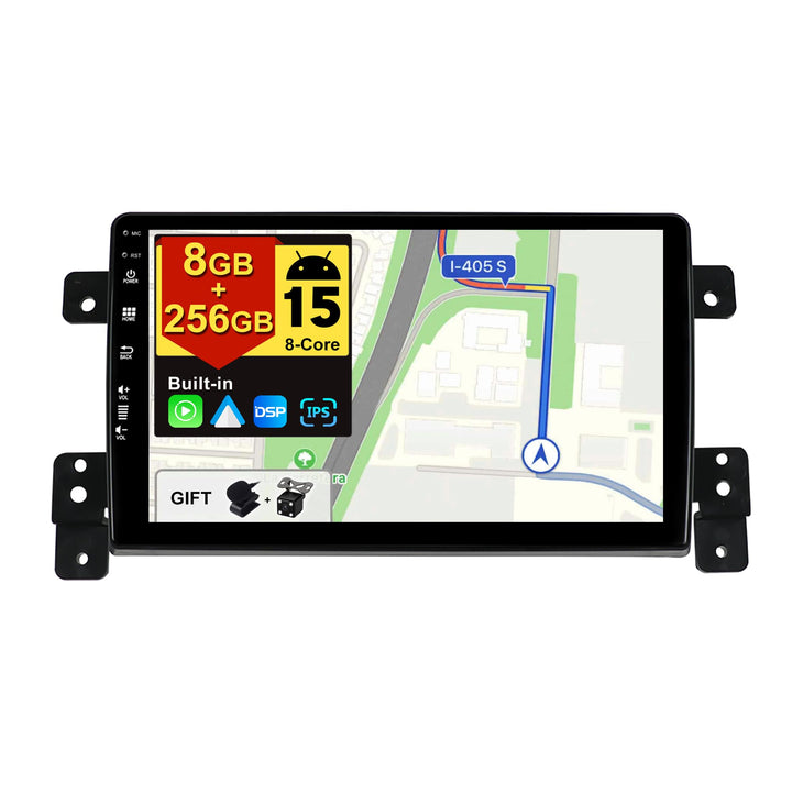 [8G+256G, 8-Core]- Android 15 IPS Autoradio für Suzuki Grand Vitara (2005-2015) - Kabellos CarPlay/A