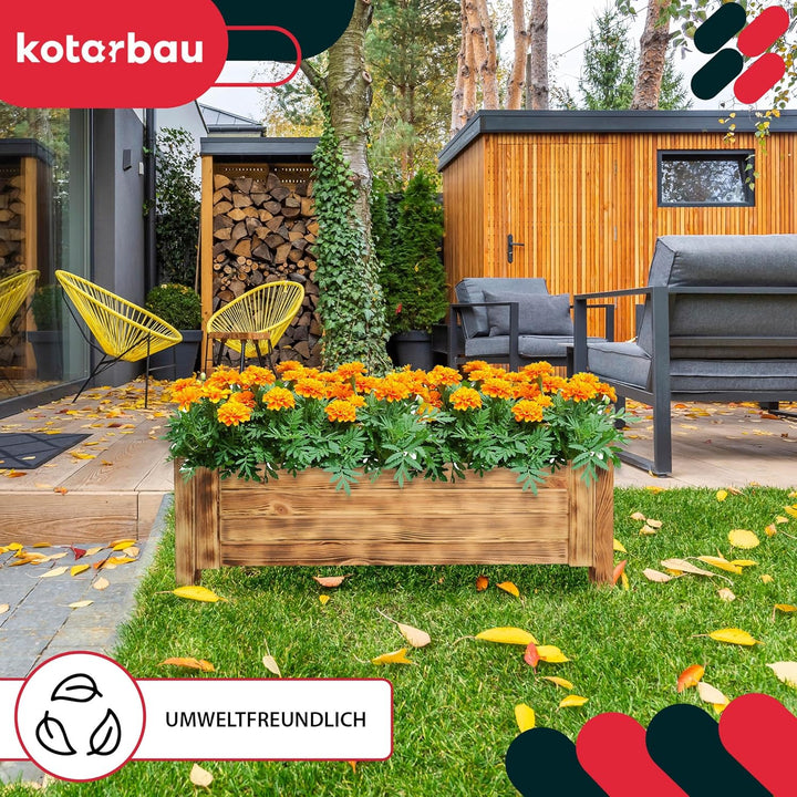 KOTARBAU® Blumenkasten - 79 x 39 x 30 cm - Pflanzkasten mit Vlies - Pflanzkübel gross aussen - Balko