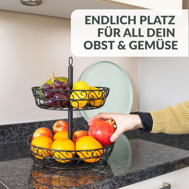 Chefarone Obst Etagere 30 cm - Obstschale für mehr Platz auf der Arbeitsplatte - Etageren mit Obstsc