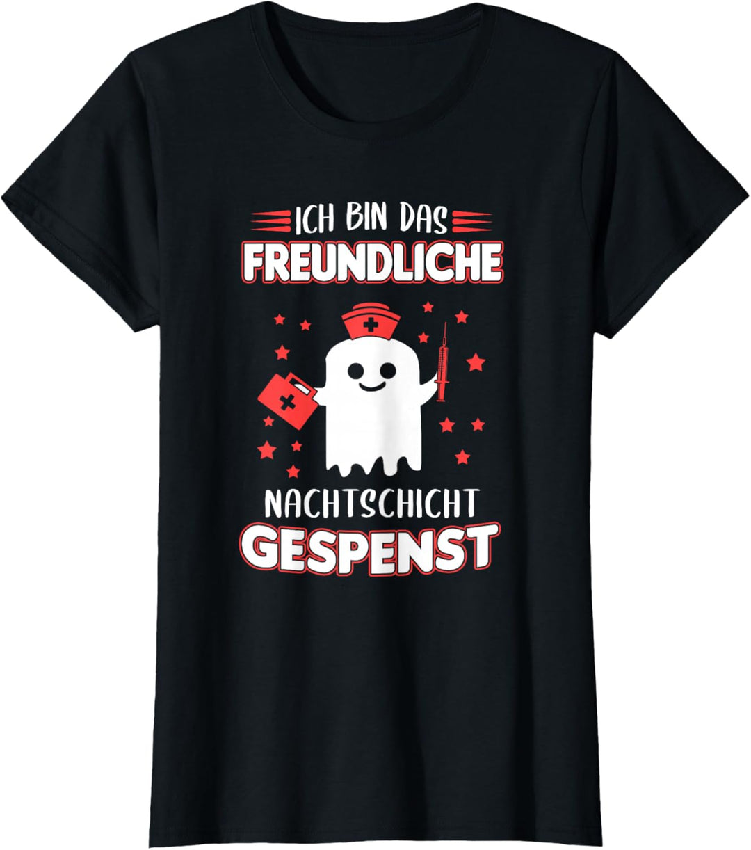 Freundliches Nachtschicht Gespenst - Krankenschwester T-Shirt