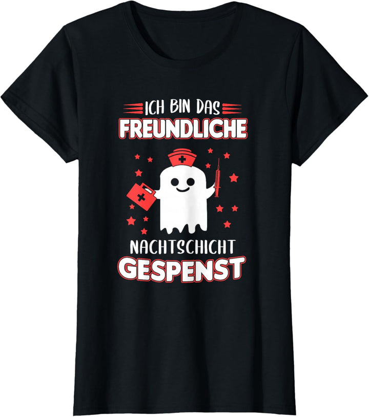 Freundliches Nachtschicht Gespenst - Krankenschwester T-Shirt