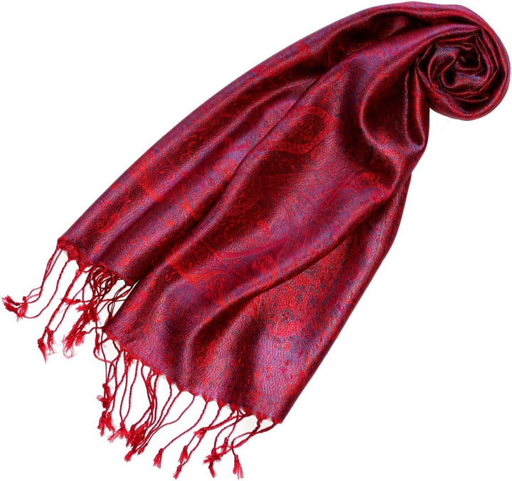 Lorenzo Cana - Herren Seidenschal Schal 100% Seide jacquard gewebt harmonische rot Farben mit Franse