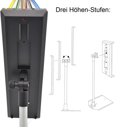 Sichttafelsystem Kassenständer A4 mit 5 Stk schwarz Rahmen Preislistenhalter mit festem Standfuss