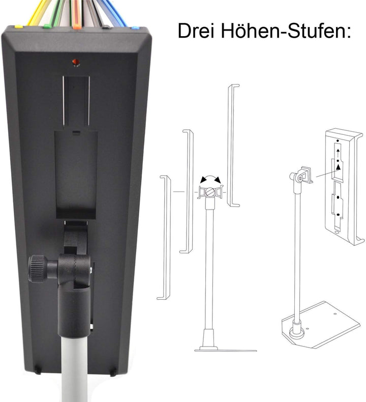 Sichttafelsystem Kassenständer A4 mit 5 Stk blau Rahmen Preislistenhalter mit festem Standfuss, 5