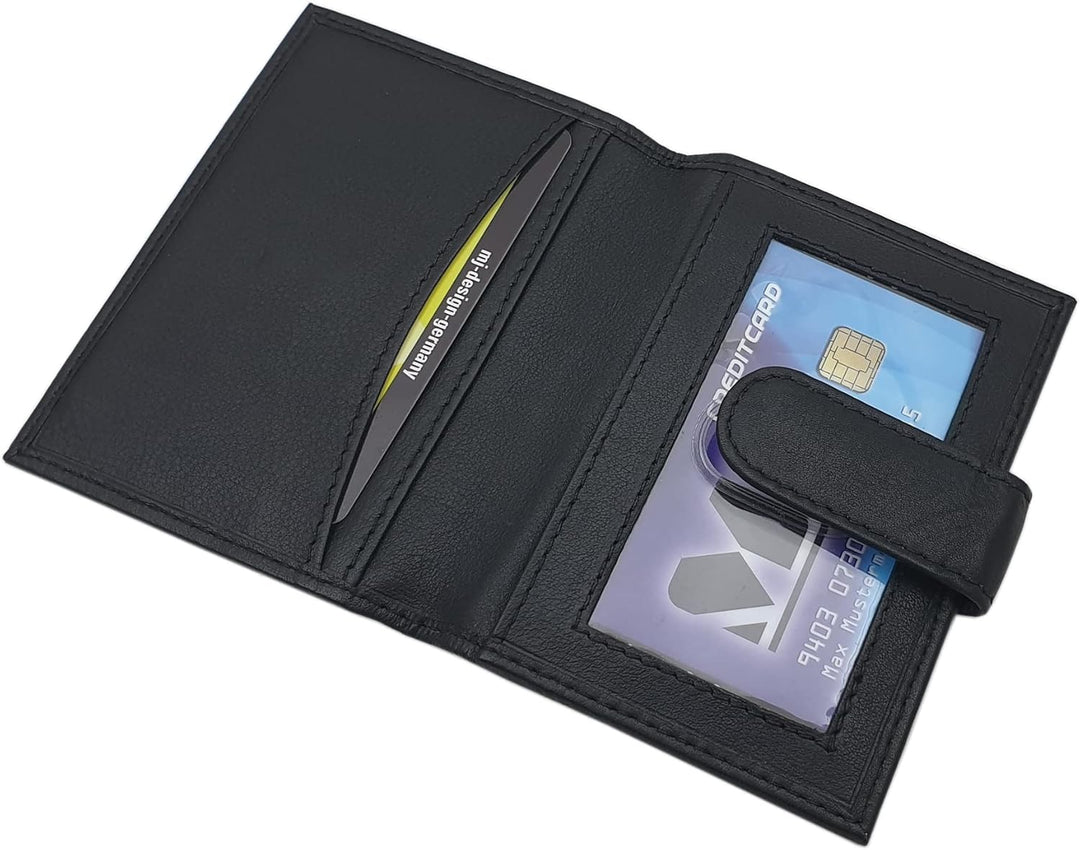 myledershop XXL Kalbsleder Kreditkartenetui MJ-Design-Germany in 3 Schwarz, Schwarz
