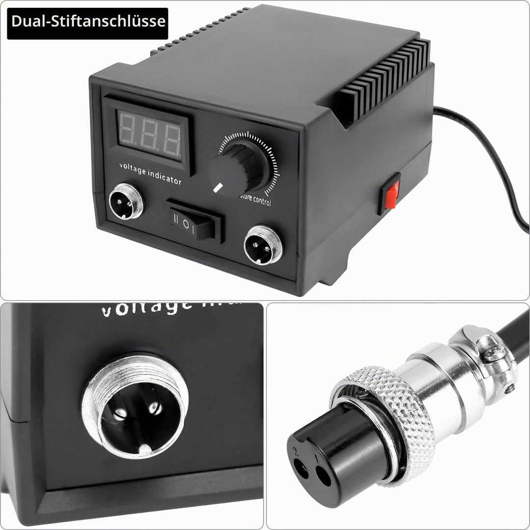 QWORK® Pyrographie Maschine, Brandmalerei Maschine mit Digitalanzeige, Brandmalerei Set 60W, Holzbre