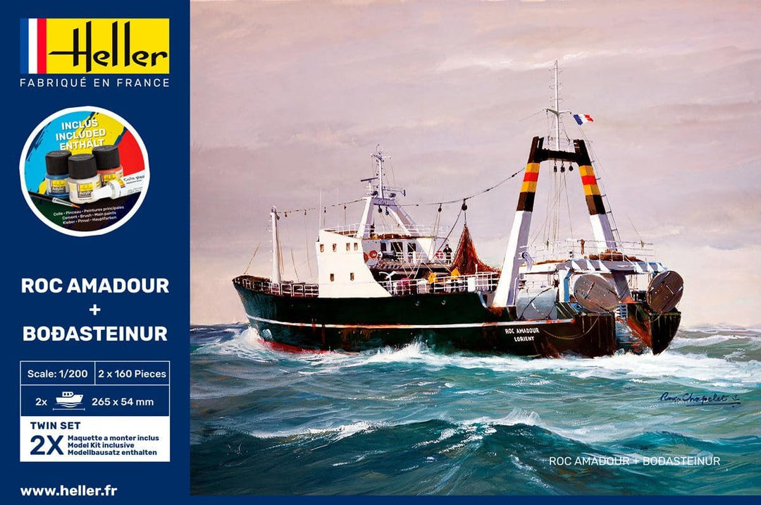 Heller Maquette Bateau : Starter kit : ROC amadour + Bodasteinur Twinset