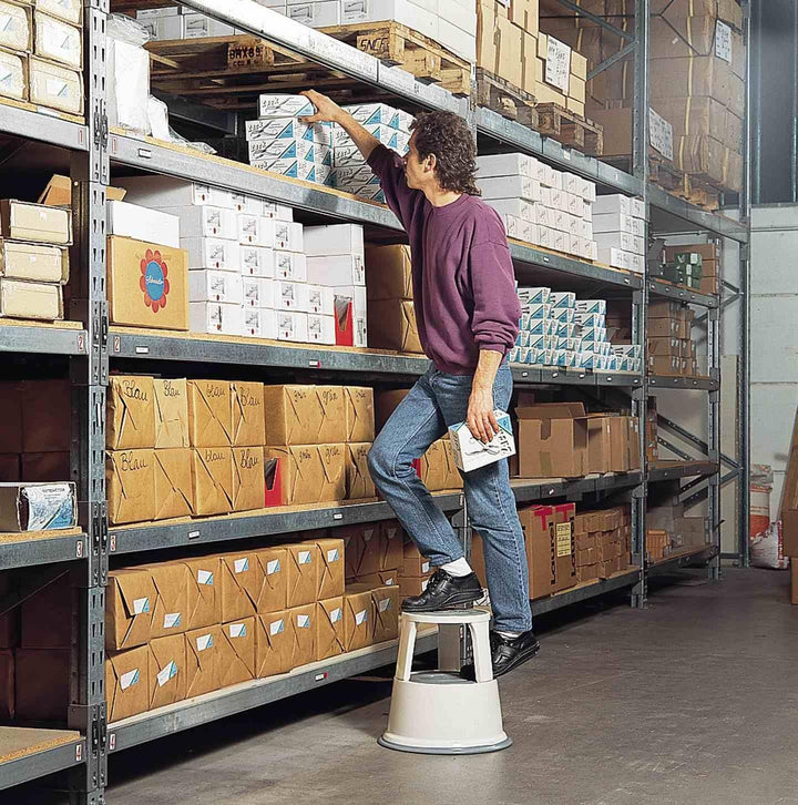 Wedo 212212 Rollhocker Step aus Kunststoff, Höhe 43 cm, Tragkraft 150 kg, grau, Grau