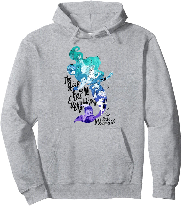 Disney The Little Mermaid Collage Silhouette Fill Pullover Hoodie