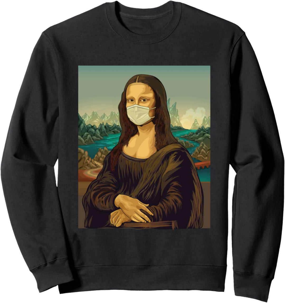 Mona Lisa mit Mundschutz - Leonardo Da Vinci Gesichtsmaske Sweatshirt
