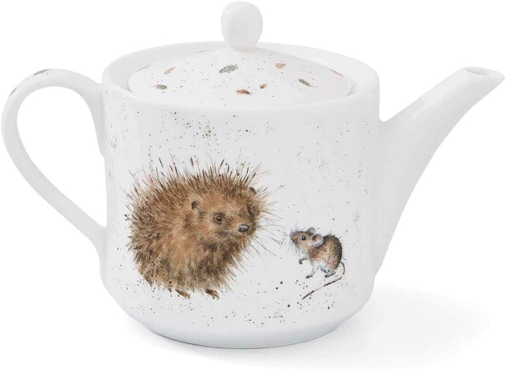 RW WN4090-XT Royal Worcester Wrendale Designs China One Pint Teekanne Igel und Maus, Keramik, Weiss