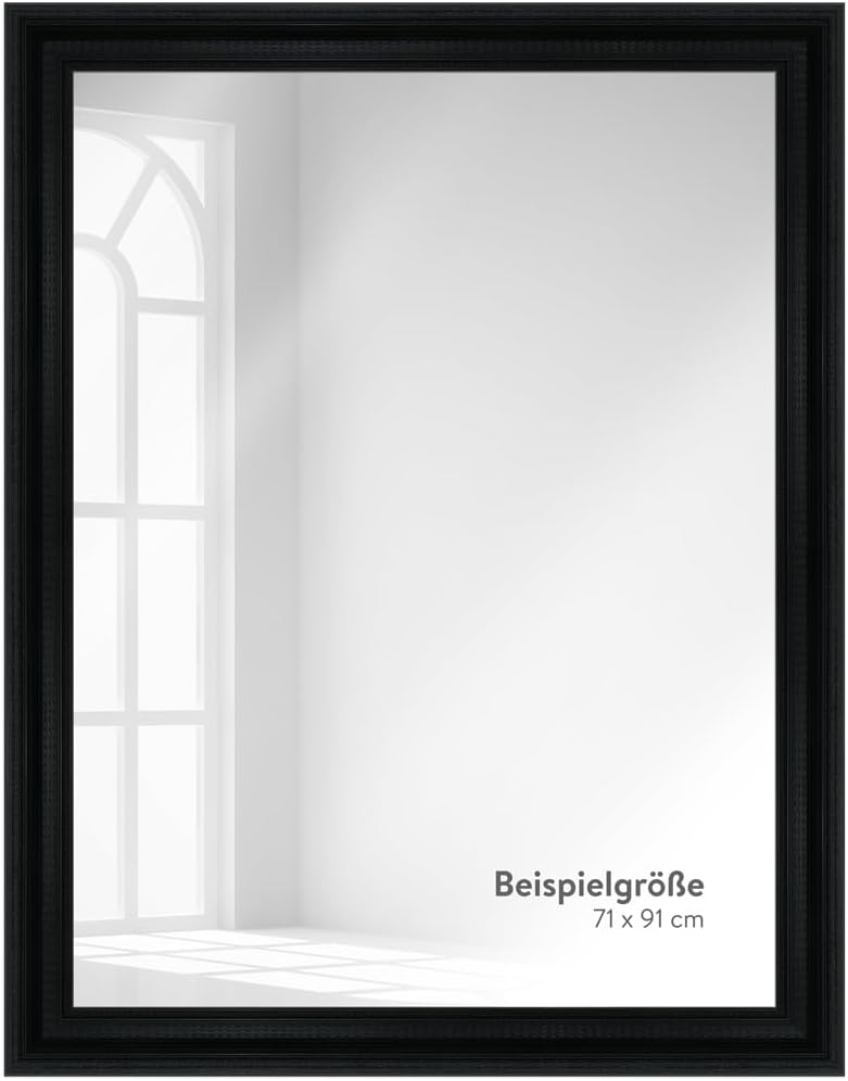 WANDStyle Spiegel Barock und Antik Stil I Aussenmass ca. 71x71 cm I Farbe Schwarz I schwarzer Wandsp