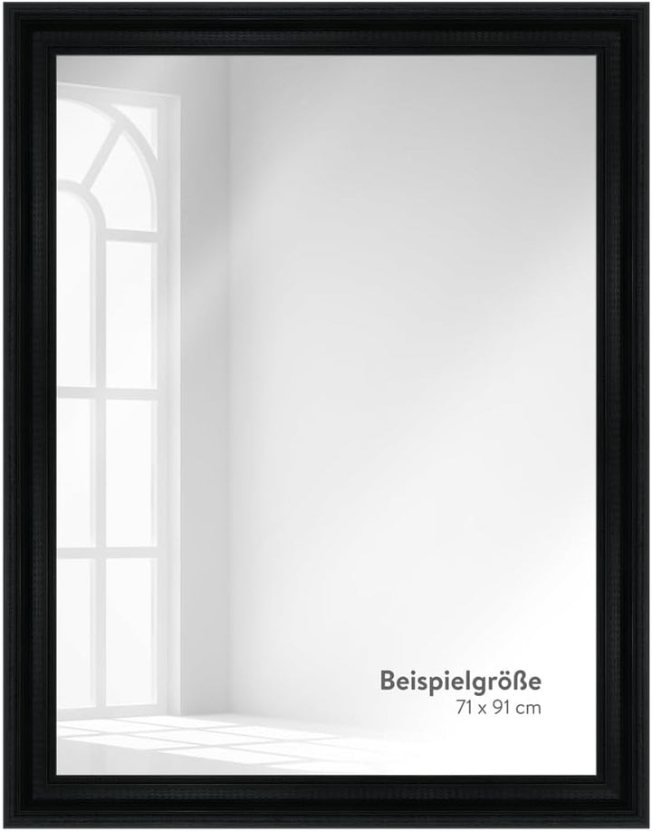 WANDStyle Spiegel Barock und Antik Stil I Aussenmass ca. 71x91 cm I Farbe Schwarz I schwarzer Wandsp