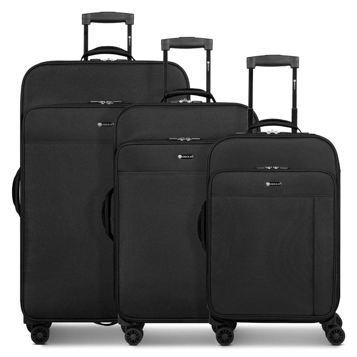 Kofferset 3 Teilig mit 4 Rollen, Reisekoffer Set XL M L, Trolley Koffer Weichgepäck Leicht & Robust,
