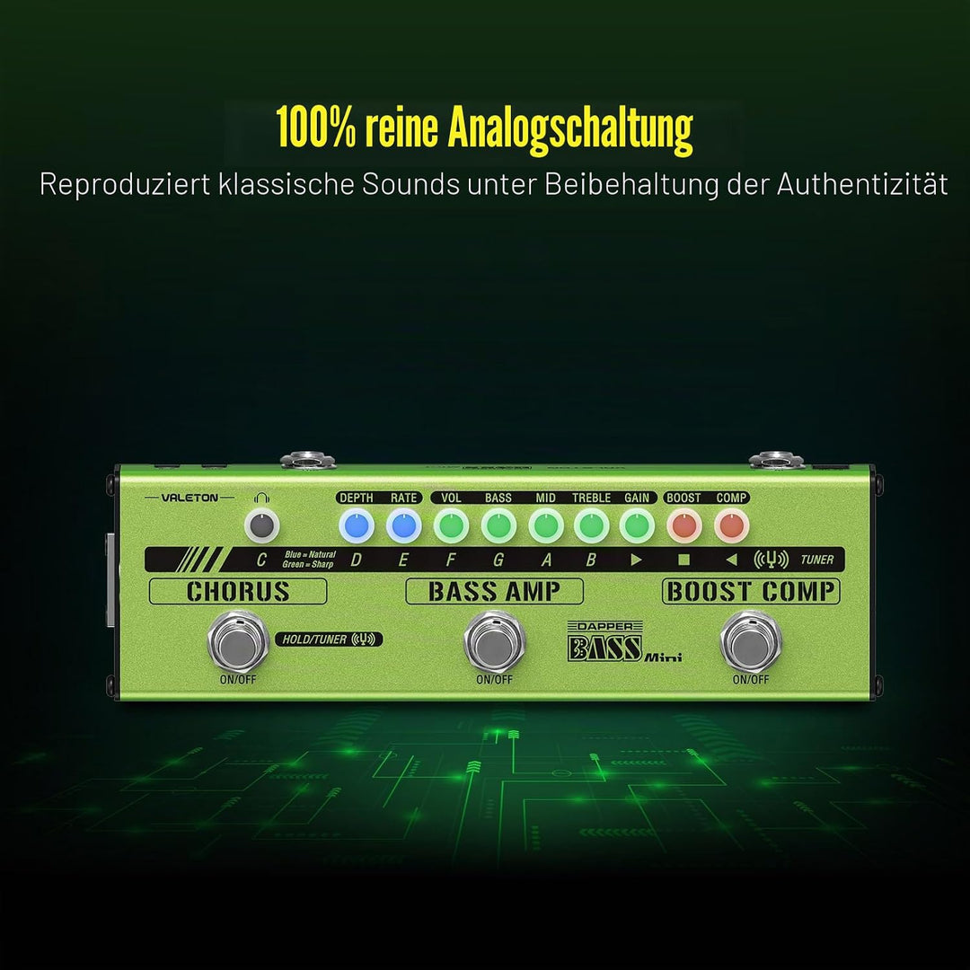 VALETON Bass Multi Effekte Pedal Stage Session Gigging Praxis Analog Amp Boost Comp Chorus Dapper Ba