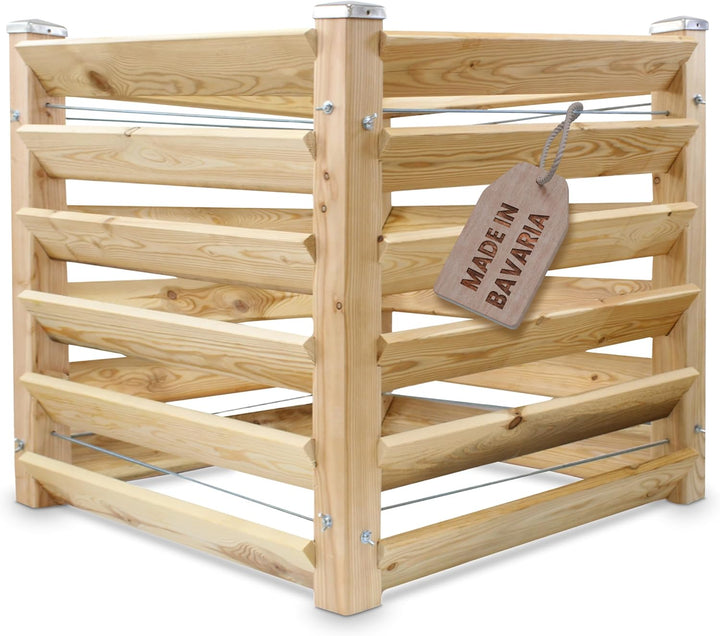 Gartenwelt Riegelsberger Moderner Komposter Single ca. 80x80 cm Höhe 80 cm aus Lärchenholz Massivhol