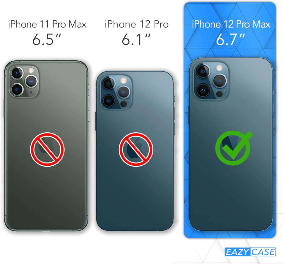 EAZY CASE Handykette kompatibel mit iPhone 12 Pro Max Handyhülle mit Metall Umhängeband und Ersatz K