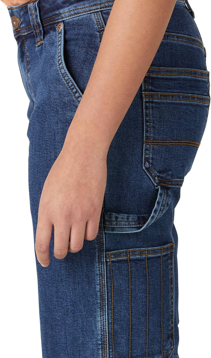 Dickies Women's Denim Carpenter Short, Dark Stonewash, 12, 12 Dark Stonewash