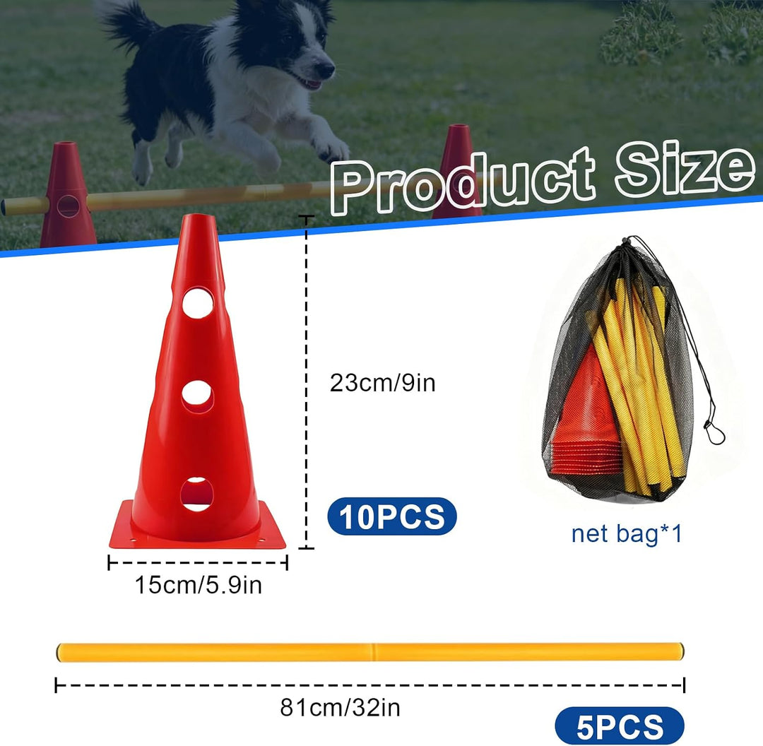 Agility Set Hunde Klein, Kinder Agility Trainingsgerät, Hindernisse für Pferde & Hundeparcours, Kege