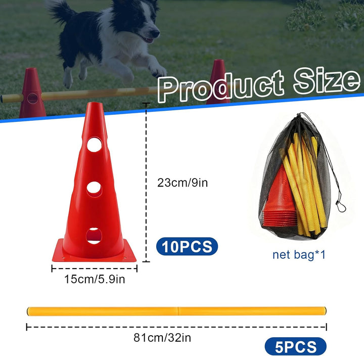 Agility Set Hunde Klein, Kinder Agility Trainingsgerät, Hindernisse für Pferde & Hundeparcours, Kege