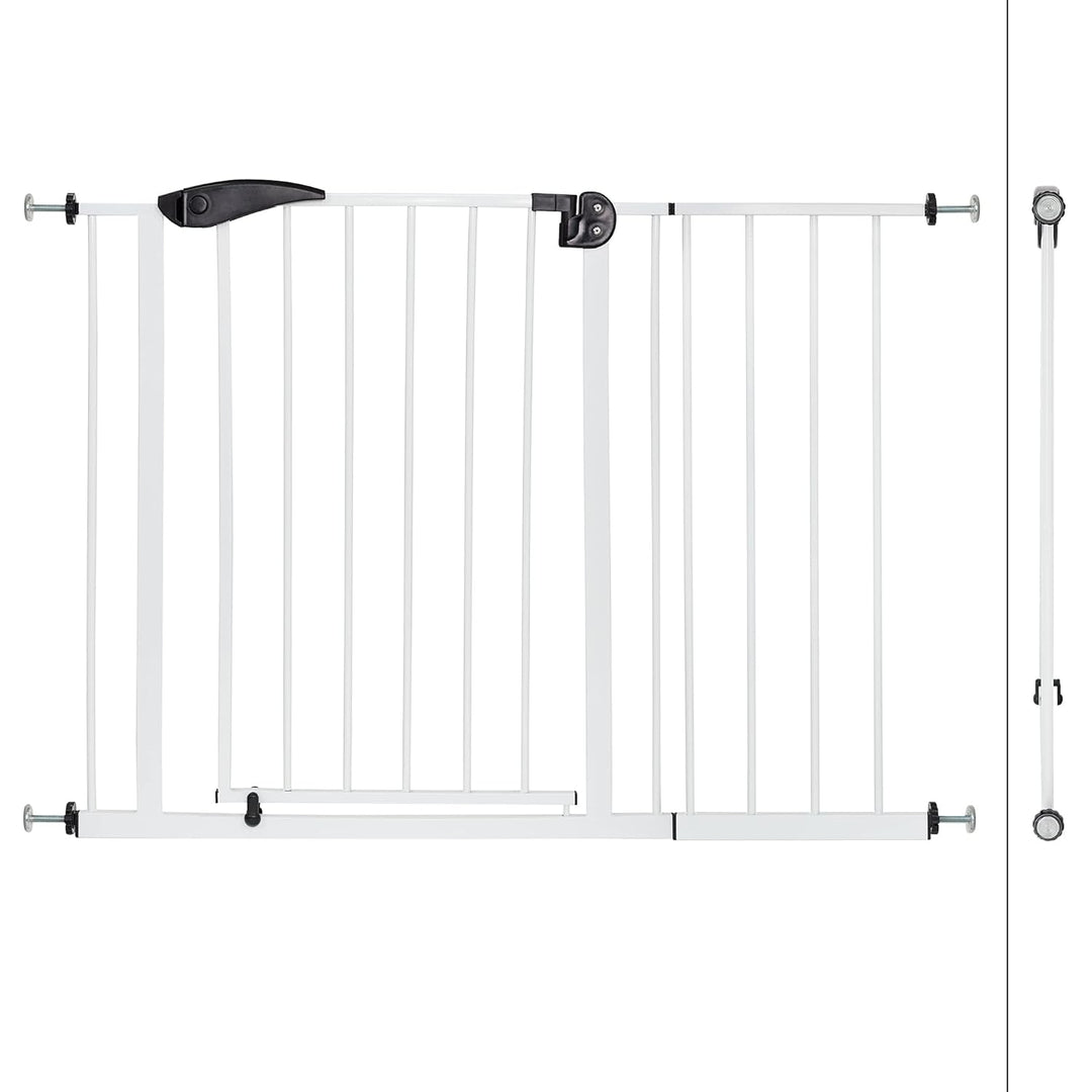 ECD Germany Türschutzgitter für Kinder, Hunde und Katzen, 105-115cm mit 30cm Verlängerung, ohne Bohr