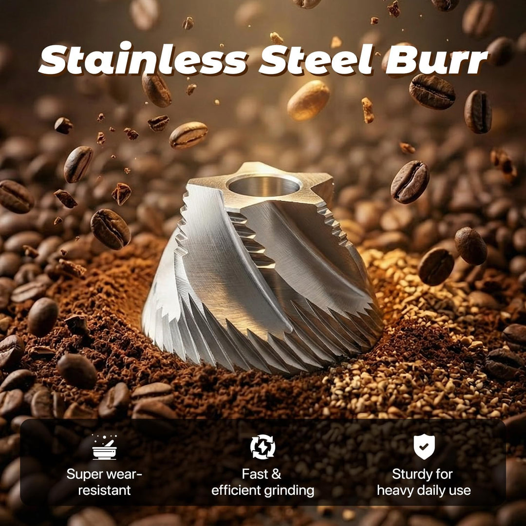 Manuelle Kaffeemühle mit 40 extern einstellbaren Mahlstufen, tragbare Kaffeemühle für Espresso, Pour