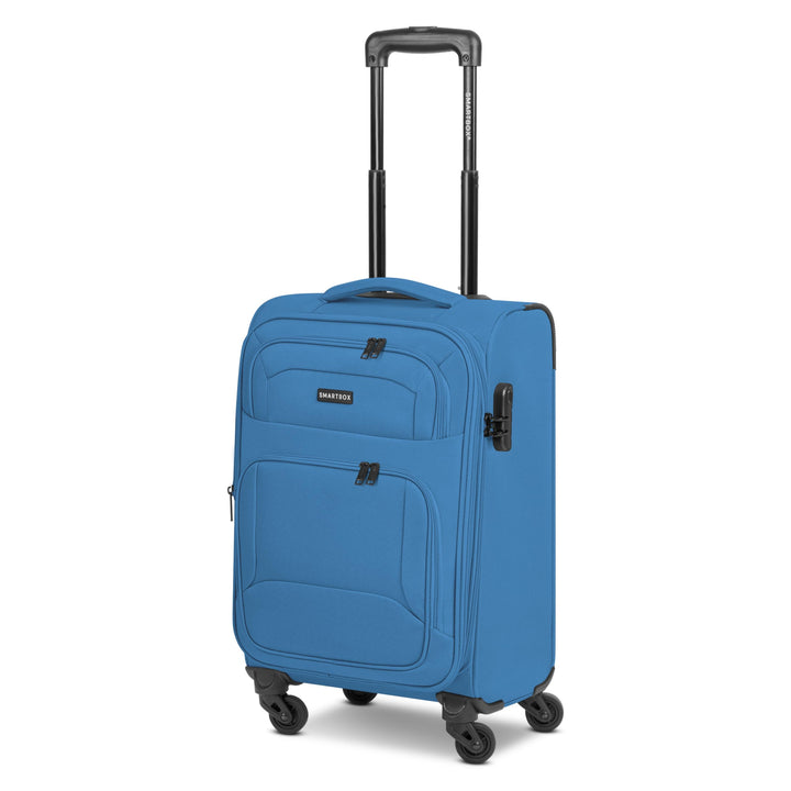 SMARTBOX Weichgepäck Kabinen-Koffer für Damen & Herren | Kleiner Cabin-Trolley 36 x 23 x 57 cm | 4 R