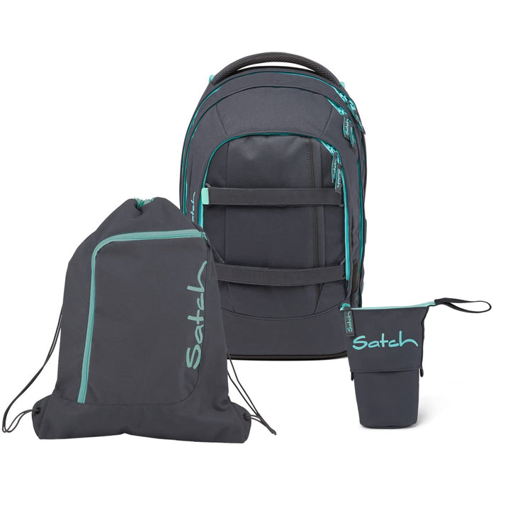 Satch Pack Pencil Slider Light Edition Schulrucksack Set 3tlg. mit Sportbeutel (Mint Phantom), Mint