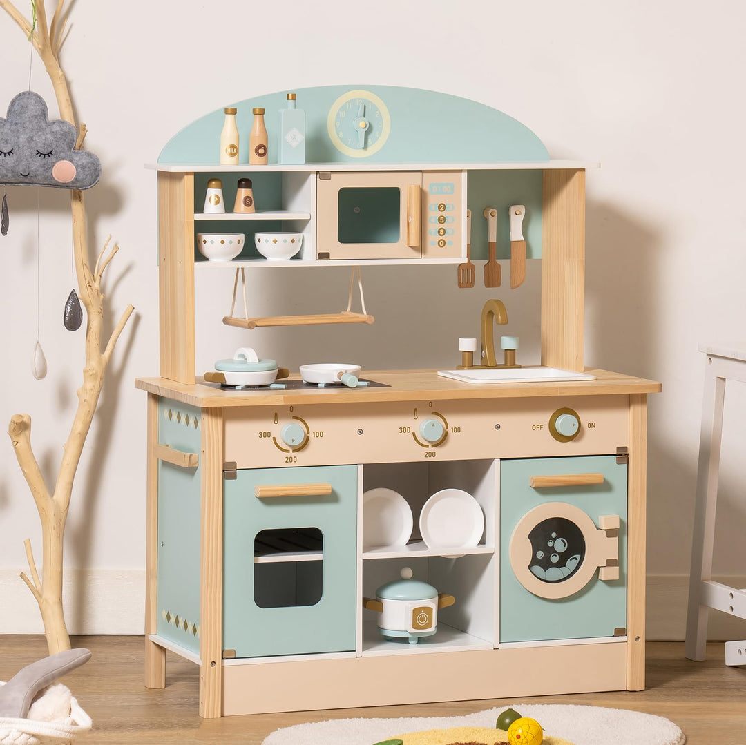 ROBOTIME Küchenspielset aus Holz für Kinder, Spielküche für Kleinkinder, grosse Kinder, Mädchen, Jun